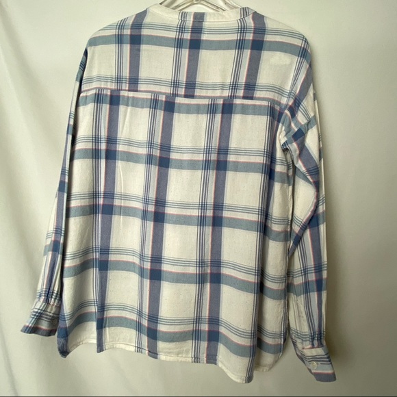 Old Navy Girls White/Blue Tunic Style Plaid Shirt - Picture 11 of 12